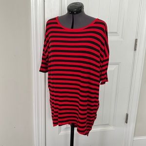 Black and red striped LulaRoo tunic